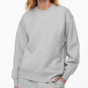 Aritzia Gray Crewneck Sweater with Ribbed Details